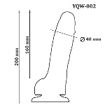 Большой фаллоимитатор с мошонкой на присоске OYO - Dildo Double Layer Silicone YQW-002 (длина 20 см, диаметр 4.8 см) - мініатюра 5