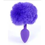 Анальная пробка ( размер S ) с хвостом Boss Series - Silicon PLUG Bunny Tail Purple - мініатюра 5