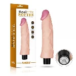 Реалистичный вибромассажер телесний 8" Real Softee - мініатюра 1
