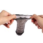 Набор насадок " Textured Penis Sleeves", цвет черный - мініатюра 4