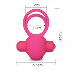 Эрекционное виброкольцо Power Clit Cockring, Pink - мініатюра 5