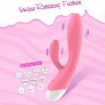 Вибратор кролик " Pink massager", розовый, 10 режимов вибрации - мініатюра 3