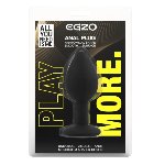Силиконовая анальная пробка EGZO - Silicone Black Round Plug Red, size S - мініатюра 4