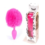 Анальная пробка ( размер S ) с хвостом Boss Series - Silicon PLUG Bunny Tail Pink - мініатюра 1