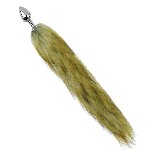 Анальная пробка с хвостом EGZO - Fox Tail Silver Plug Brown, size S - мініатюра 2