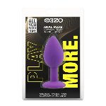 Силиконовая анальная пробка EGZO - Silicone Purple Round Plug Marine, size S - мініатюра 4