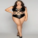 Эротик боди БДСМ с переплетами спереди XL/XXL - мініатюра 1