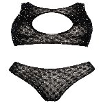 Полупрозрачный сет лиф-трусики усыпан стразами от Cottelli FANTASY S/L - мініатюра 3