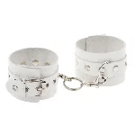 Наручники Leather Double Fix Hand Cuffs, White - мініатюра 1