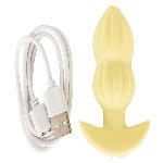 Анальная пробка с вибрацией Vibrating Mini Butt Plug Yellow - мініатюра 3