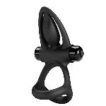 Эрекционное вибро кольцо Pretty Love - Vibration Cock Ring, 10 vibration functions Black - мініатюра 3