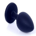 Анальная пробка черная с камнем Plug-Jewellery Black Silicon PLUG Medium- Pink Diamond - мініатюра 4