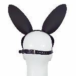 Маска зайчик БДСМ "Black rabbit", цвет чёрный - мініатюра 2