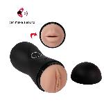 Мастурбатор двухсторонний "Zavier" (Ротик-Вагина), 10 режимов вибрации и АУДИО-СЕКС функция - мініатюра 3