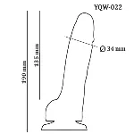 Фаллоимитатор с мошонкой на присоске OYO - Dildo Double Layer Silicone YQW-022 (длина 19 см, диаметр 3.4 см) - мініатюра 6