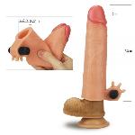 Насадка реалистик с вибрацией Add 2" Vibrating Silicone Extender, Flesh - мініатюра 6