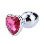 Металлическая анальная втулка “Heart” pink, размер S - мініатюра 1