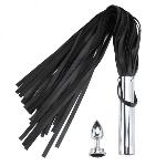 Флогер с анальной пробкой BDSM-NEW PU Leather Whip with Anal Plug - мініатюра 2