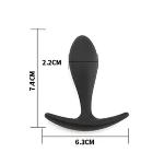 Силиконовая анальная втулка Black silicone, размер S - мініатюра 2