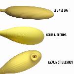 Вагинально-клиторальный вибратор "Tide bird, jump eggs", вакуум и подвижное виброяйцо, жёлтый - мініатюра 4