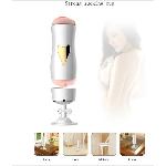 Мастурбатор с двумя входами на присоске Boss Series: Vibrating Masturbation Cup White - мініатюра 7