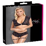 Кружевной комплект с гартерами от Cottelli LINGERIE Размер S - мініатюра 6