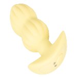 Анальная пробка с вибрацией Vibrating Mini Butt Plug Yellow - мініатюра 6