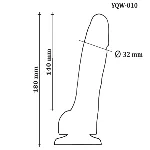 Фаллоимитатор с мошонкой на присоске OYO - Dildo Double Layer Silicone YQW-010 (длина 18 см, диаметр 3.2 см) - мініатюра 6