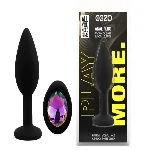 Силиконовая анальная пробка EGZO - Silicone Black Round Plug Rainbow, size S - мініатюра 1