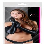 Черные глянцевые перчатки с мокрым эффектом от Cottelli S/M/L - мініатюра 1