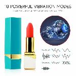 Вибратор для клитора помада "Lipstick", голубой, 10 режимов вибрации - мініатюра 5