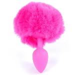 Анальная пробка ( размер S ) с хвостом Boss Series - Silicon PLUG Bunny Tail Pink - мініатюра 2