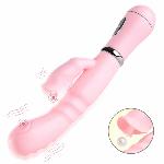 Вибратор-кролик "Vibro licking", 12 режимов вибрации, цвет розовый - мініатюра 4