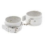 Наручники Leather Standart Hand Cuffs, White - мініатюра 1