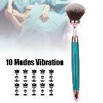 Вибромассажер "Cosmetic pen", 10 режимов вибрации, цвет зелёный - мініатюра 3