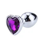 Металлическая анальная втулка “Heart” violet, размер S - мініатюра 1