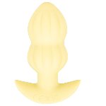 Анальная пробка с вибрацией Vibrating Mini Butt Plug Yellow - мініатюра 8