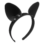 Кокетливые ушки кошечки на гибком ободке Playful Cat Black - мініатюра 1