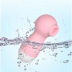 Вакуумный мини вибратор "Seahorse", цвет розовый 10 режимов вакуума - мініатюра 2