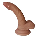 Фаллоимитатор с мошонкой на присоске OYO - Dildo Double Layer Silicone YQW-040 (длина 16 см, диаметр 3 см) - мініатюра 1