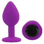 Анальная пробка EGZO Silicone Purple S — гладкая фиолетовая силиконовая модель для начинающих - мініатюра 2