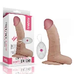 Вибратор на присоске  с пультом 8.8"  Ultra Soft Dude, Flesh Vibrating - мініатюра 1
