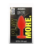 Силиконовая анальная пробка EGZO - Silicone Red Round Plug Purple, size S - мініатюра 4