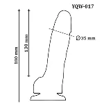 Фаллоимитатор с мошонкой на присоске OYO - Dildo Double Layer Silicone YQW-017 (длина 18 см, диаметр 3.5 см) - мініатюра 4