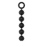 Анальные бусины MELEON Magic Anal Beads, текстурированные шарики с кольцом из TPE - мініатюра 2