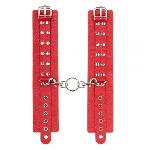 Наручники Leather Rastraints Hand Cuffs, Red - мініатюра 2