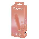 Ребристый мини-вибратор персикового цвета Mini Ribbed Vibrator - мініатюра 5