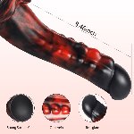 Фантазийный фаллоимитатор с агрессивным рельефом “Dark Red/Black” - мініатюра 2