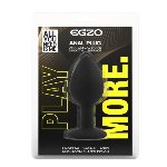 Силиконовая анальная пробка EGZO - Silicone Black Round Plug Rainbow, size S - мініатюра 4