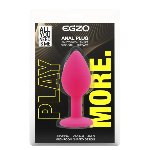 Силиконовая анальная пробка EGZO - Silicone Pink Round Plug Rainbow, size S - мініатюра 4